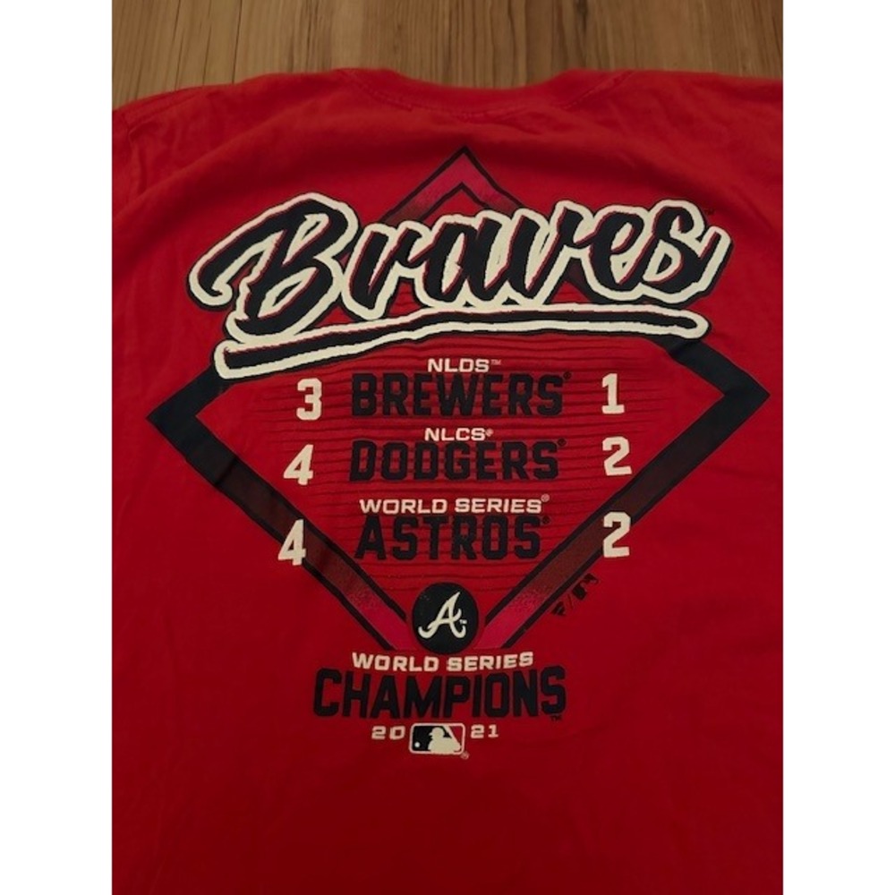 Atlanta Braves 2021 World Series Champions T-Shirt Youth XL Red Fanatics MLB‎